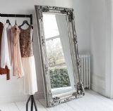 Georgette French Silver Carved Leaner Mirror